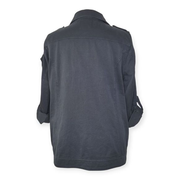 Torrid Black Military Twill Embellished Shacket - Picture 2 of 11